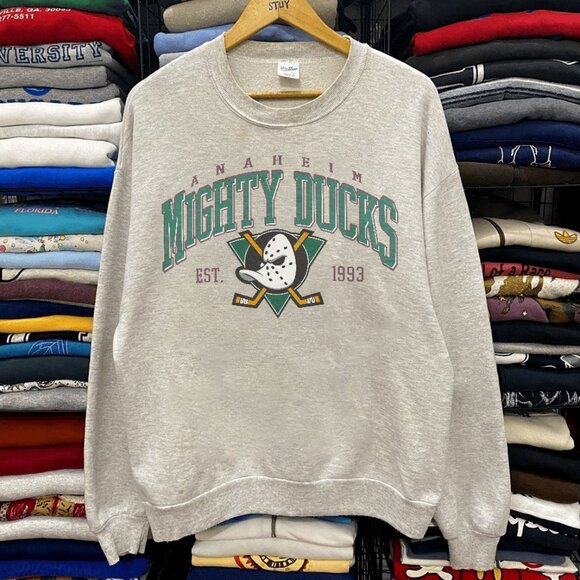 Anaheim Mighty Ducks Vintage Logo Sweatshirt, Anaheim Ducks Hockey Shirt tee - Picture 1 of 2